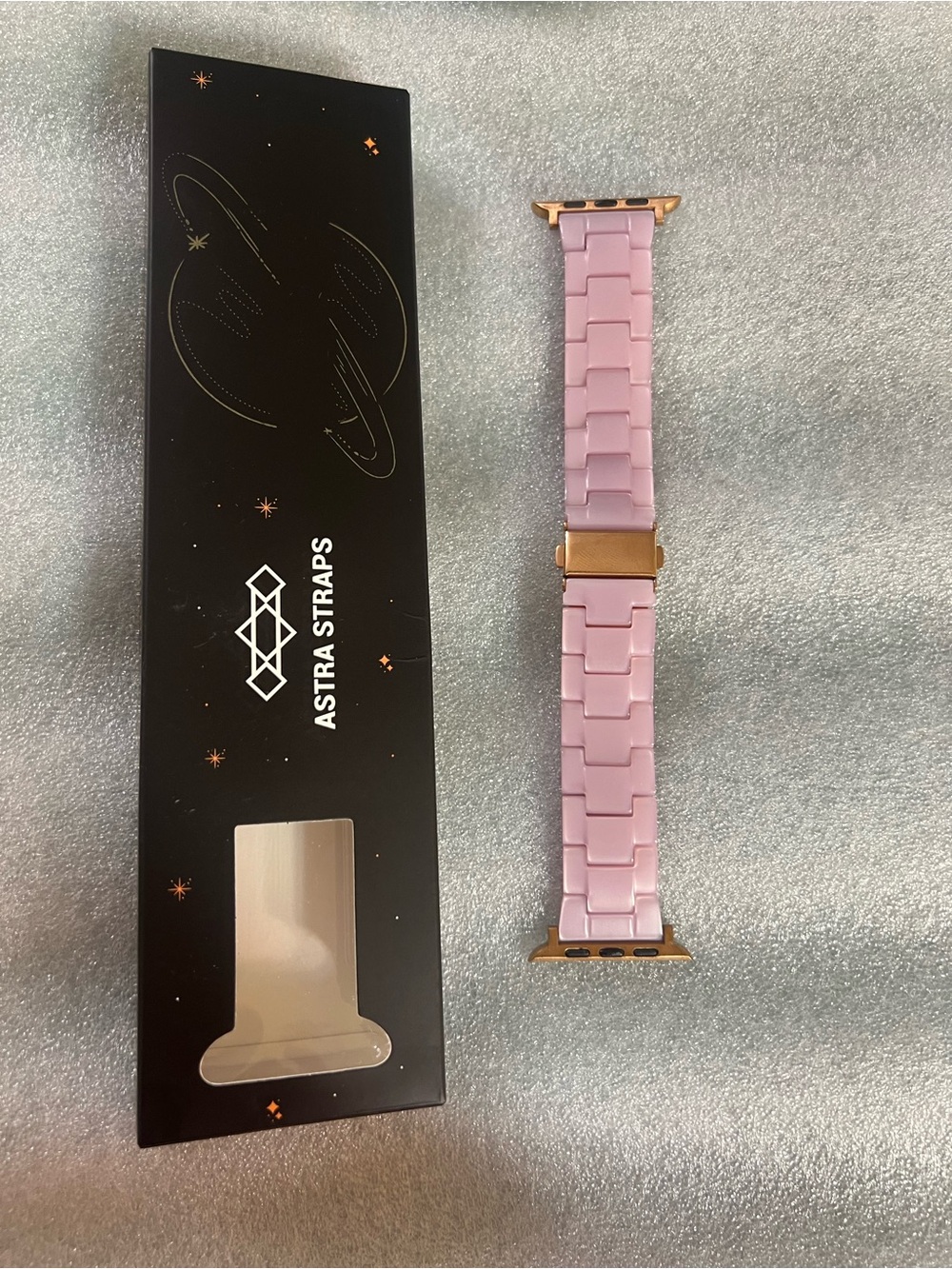 Astra Straps Lilac Silicone Link Apple Watch Band with Gold Hardware
